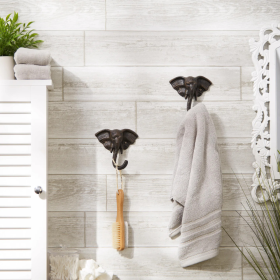 Set of 2 Elephant Wall Hooks - Decorative and Functional