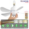 Socket Fan Light 12W Ceiling Fan with Lights Dimmable LED Ceiling Fan with 3 Fan Speed Stepless Brightness and Color Temperature Smart Timer Remote Co