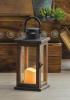 Rustic Lodge Wooden LED Candle Lantern - Decorative Lighting for Home and Garden