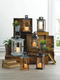 Rustic Lodge Wooden LED Candle Lantern - Decorative Lighting for Home and Garden