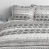 3 Piece Scandinavian Black White Reversible Cotton Set in Full/Queen