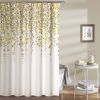 72-inch Off-White Beige Cream Yellow Grey Floral Vines Flowers Shower Curtain