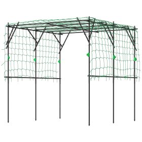 Trellis, Garden Arch Trellis, 7.3 FT Tall, Metal Cucumber Trellis Support With Climbing Net, Black (Color: Black)