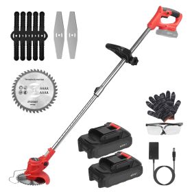 Tool, Cordless, Grass Trimmer, Adjustable Pole, 2 Rechargeable Batteries (comforter sets: 5Cell Battery Trimmer Set)