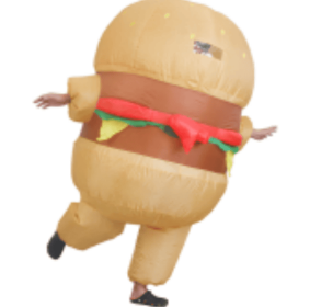 Inflatable Hamburger Costume,Inflatable Costume For Funny,Fancy Dress Party Halloween Blow Up Costume,Christmas Costume--Only Supports Self-picku (Option: Hamburger)
