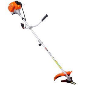 Tool, 52cc Gasoline Powered Weed Trimmer/Edger, 2-in-1, 10 Inch Blade And String Trimmer, Rubber Handle And Shoulder Strap (Color: Orange)