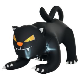 4Ft Tall Halloween Inflatable Black Cat Airblown Outdoor Yard Decoration Holiday Garden Decor (Color: Black)