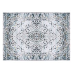 6x9FT Vintage Area Rug Modern Non Slip Carpet Boho Low Pile Soft Rug Waterproof Machine Washable Rug for Living Room Bedroom Kitchen Dining Room Under (Option: AreaRug69FTType1)