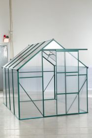 Greenhouse, 6 X 8 FT Outdoor Patio Greenhouse, Sliding Entry Door (Color: Green)