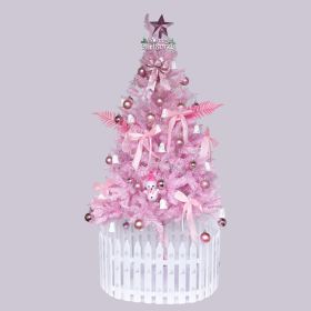 Enchanted Blush Christmas Tree -Dreamy Artificial Holiday Tree For Whimsical Home Decor & Gift Ideas (Option: 5FT Christmas tree pink)