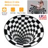 Rug, 3D Visual Floor Round Rug, Anti-slip Illusion Rug