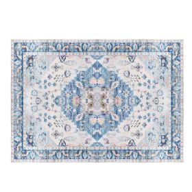 6x9FT Vintage Area Rug Modern Non Slip Carpet Boho Low Pile Soft Rug Waterproof Machine Washable Rug for Living Room Bedroom Kitchen Dining Room Under (Option: AreaRug69FTType2)