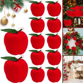 12 Packs Christmas Ornament Xmas Tree Fake Red Apples Hanging Decorations Holiday Tree Red Foam Ball Ornament Pendants For Christmas New Year Hol (Option: W13617751)