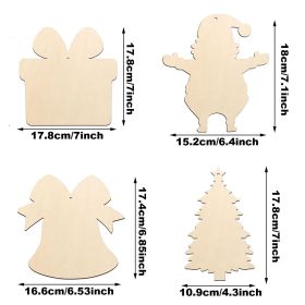 20PCS--40PCS Unfinished Paintable Blank Wooden Christmas Festival Decoration Ornaments 5 Designs Xmas Tree Hanging Wood Slices DIY Art Crafts For (Option: W13617744)