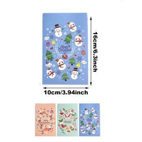 48 Pack Christmas Advent Calendar Bags Kit Envelope Shape Paper Gift Bags With Advent Numbers Stickers Clips And Rope Santa Claus Snowman Pattern (Option: W13617743)