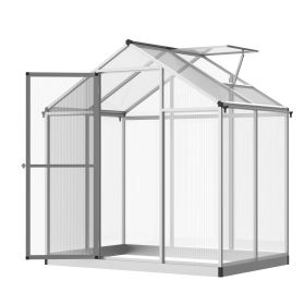 Greenhouse, 4 Feet Deep X 6 Feet Wide, Walk-In Clear Polycarbonate Greenhouse With Roof Vent (comforter sets: With)