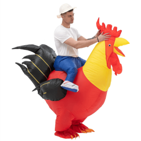 Inflatable Ride-on Rooster Costume Blow Up SuitFancy Dress Funny Jumpsuit Costume ForHalloween Christmas Party-Only Supports Self-pickup. (Option: Rooster)
