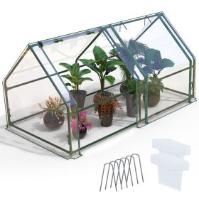 Greenhouse, 1Pc Portable Mini Greenhouse, 70.86" x 33.46" x 37.4" With Roll-Up Zipper Doors, Waterproof UV-Resistant PVC Cover Hot House (Options: Greenhouse)