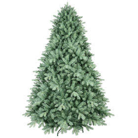 Artificial 4ft Blue Green Tint Christmas Tree With 592 PE PVC Mixed Branch Tips, Memory Wire Iron Wire, Hinged Premium & Foldable Base For Indoor (Option: Default Title)