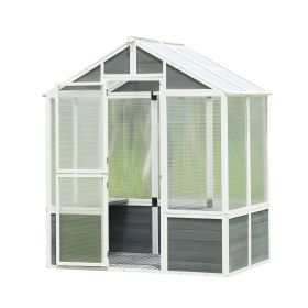 76x48x86Walk In Polycarbonate Greenhouse For Patio  Gardening (comforter sets: Whitegray)