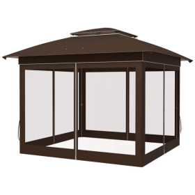 Tent, Pop Up, Canopy, Tent, 12 X 12 X 9 High (Color: Brown)